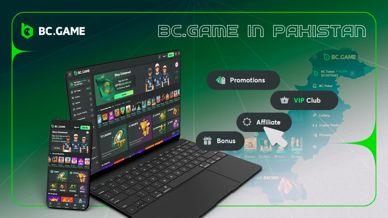 BC Game casino allows players to play and bet on sports